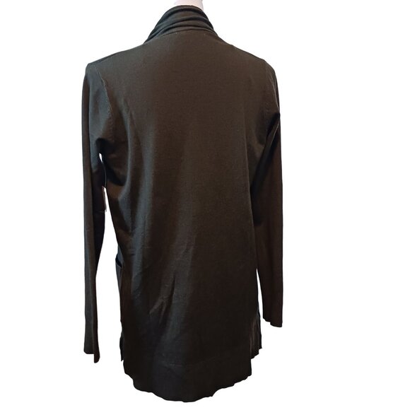 NEW‎ Pink Clover Hunter Green Open Front 2 Pocket Cardigan, Size Small - Picture 3 of 8